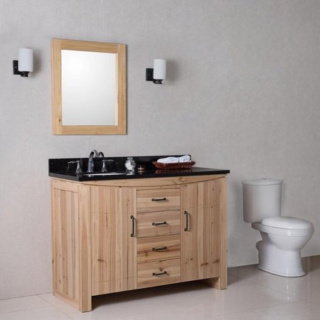 COMFORTCORRECT 48 in. Single Center Sink Vanity Solid Fir Galaxy NaturalBlack CO190132